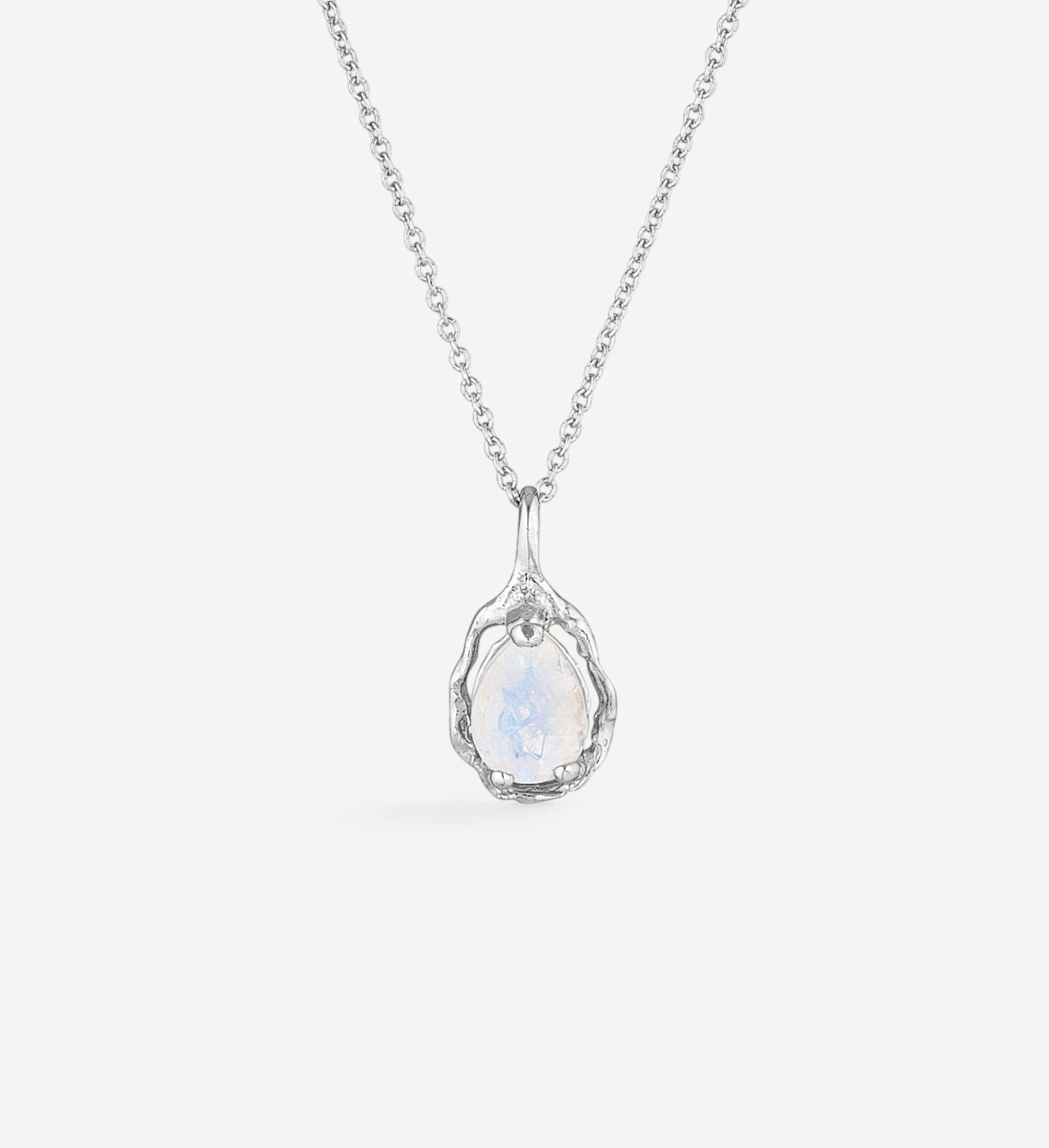 Pear Halo necklace | Moonstone