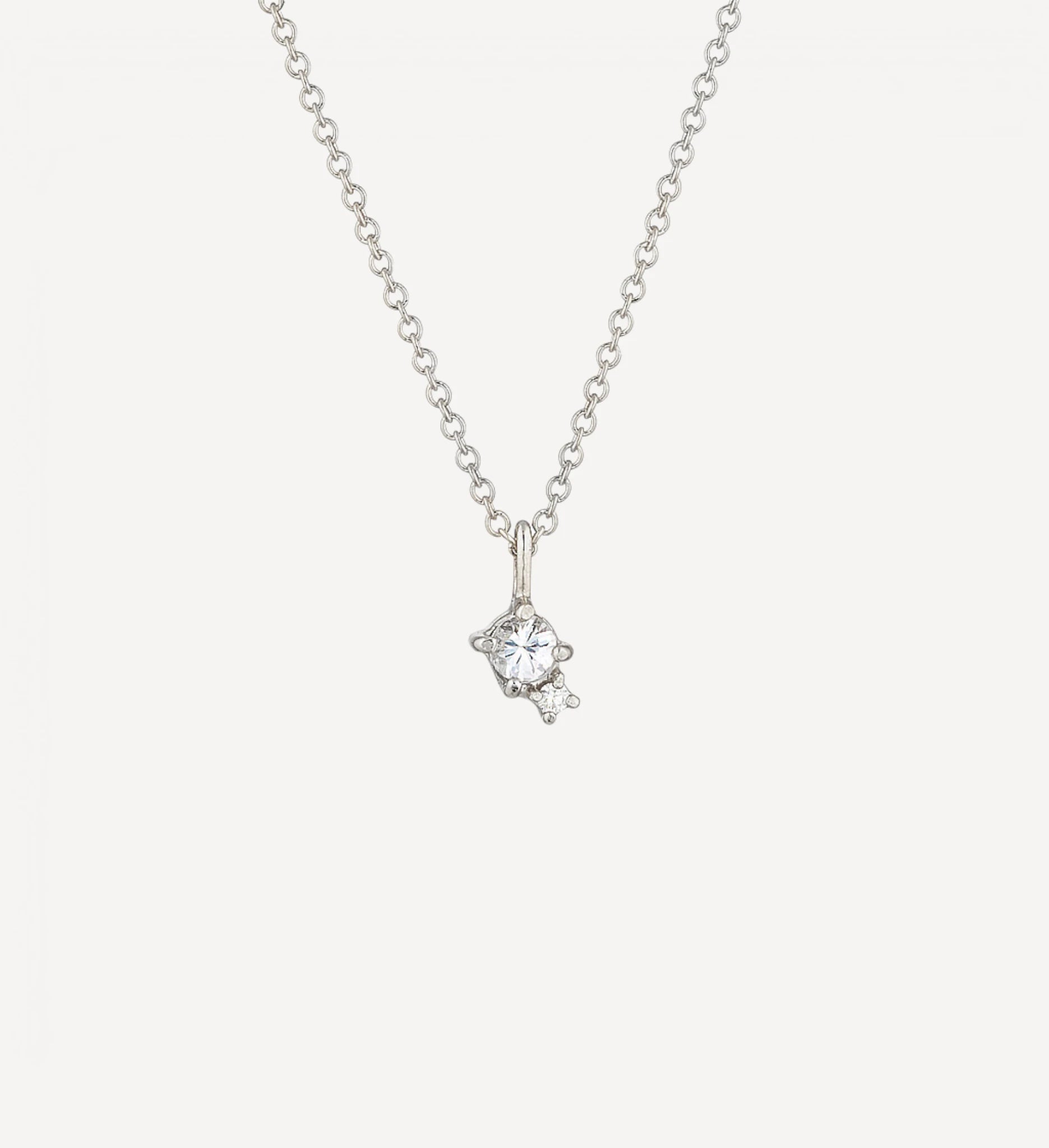 Mischa necklace | white sapphire & diamond